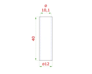 Spoj přímý, na trubku ø 10mm dutý materiál, broušená nerez K320 / AISI304 - slide 1