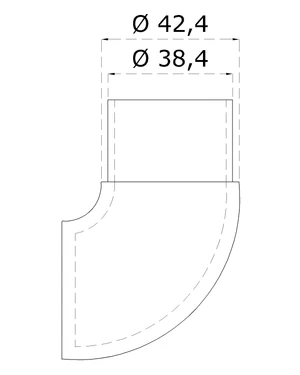 Ukončení obloukové na trubku ø42.4mm, broušená nerez AISI304 - slide 1