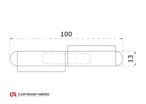 Nerezový pánt dvojdielny 100x13mm /AISI304 - slide 1