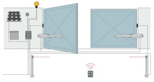 WINGO sada pre dvojkrídlovú bránu do 3,5m/krídlo, 2x WG3524 (24V, 85W, 1500N), 2x FLO2RE,  1 pár BF, 1x MC424R10 + vstavaný prijímač - slide 2