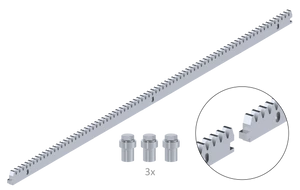 Hřeben kovový 30 x 10 mm, 3x úchyt + šrouby,  1000 mm, Zn, max. do 1700 kg, se zámkem - slide 0