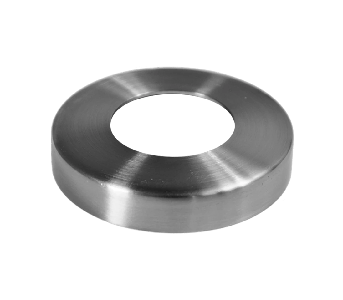 Kryt příruby (ø 90 x 15mm) na trubku ø 42,4 mm, otvor ø 42,8 mm, broušená nerez K320 /AISI304