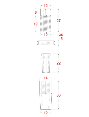 Úchyt pro nerezové lanko 4mm, s vnitřním závitem M6, broušená nerez K320 /AISI304 - slide 1