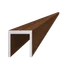 U profil 20,5x22mm, práškový lak, struktura OŘECH, L-6000mm