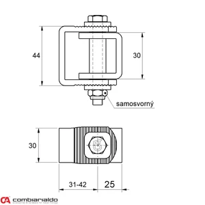 Combi Arialdo navařovací pant M10x65mm, otevíratelný 90°, nastavitelný 1D, pozinkovaný - slide 1