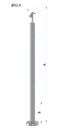 Nerezový sloup, vrchní kotvení, 4řadový M6