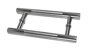 Nerezové madlo na dvere (296mm / ø 25mm), na sklo 8-12mm, leštená / brúsená nerez K320 /AISI304 - slide 0