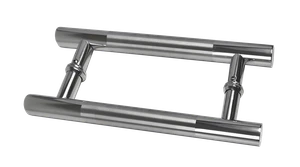 Nerezové madlo na dvere (296mm / ø 25mm), na sklo 8-12mm, leštená / brúsená nerez K320 /AISI304 - slide 0