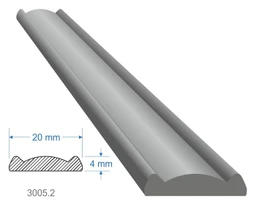 Pásovina plochá 20x4x3000mm s oblúčikom, mäkká, cena za KUS