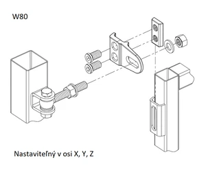 záves M16 navárací, otvárateľný 180°, nastaviteľný 3D, pozinkovaný - slide 4