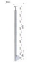 Nerezový sloup, boční kotvení, bez výplně, 6řadový