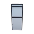Box na balíky (410x385x1020mm) s prepadovou lištou na ochranu balíkov, hrúbka 0.8mm), max. veľkosť balíka: 320x300x260mm, farba: Čierne telo + biely vhod - slide 0