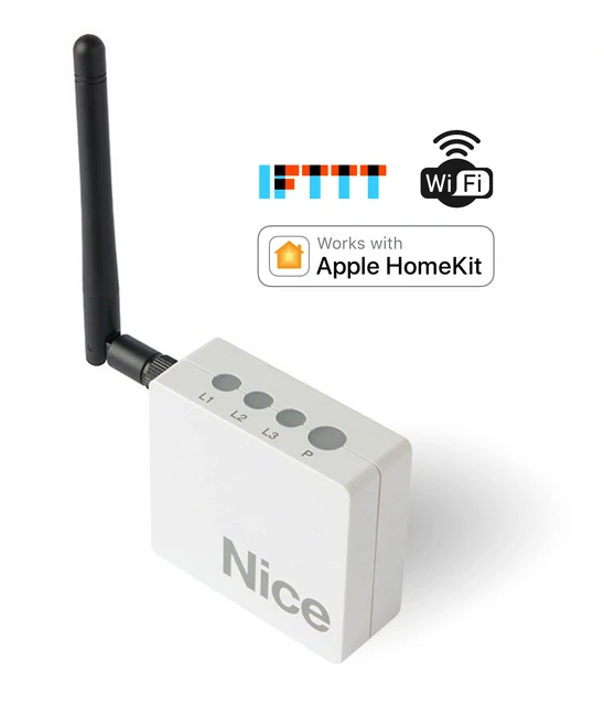 IT4WIFI inteligentný WIFI prijímač pre ovládanie pohonu NICE s rozhraním IBT4N. Kompatibilné s Apple HomeKit a IFTTT. max počet užívateľov: android 20 ,IOS 16