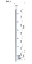 nerezový sloup, boční kotvení, 5 řadový průchozí, vnitřní, vrch pevný, (ø 42.4x2mm), broušená nerez K320 /AISI304