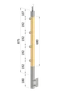 dřevěný sloup, boční kotvení, 4 řadový, průchozí, vnější, vrch nastavitelný (40x40mm), materiál: buk, broušený povrch bez nátěru