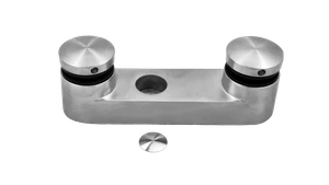 Bodové kotvení skla 6-12,76mm (ploché), dvě bodové svorky skla ø 45mm, broušená nerez K320 /AISI304/, balení obsahuje gumičky na sklo - slide 1