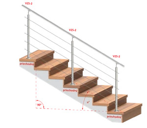 Nerezový stĺp, vrchné kotvenie, 5-radový M6 - slide 2