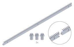 Hřeben kovový 30 x 8 mm, L-1000 mm, M4, 3x úchyt+šrouby, pozinkovaný se zámkem