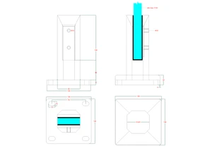 Vrchní kotvení pro skleněnou výplň 13.52-17.52mm, broušená AISI316 - slide 2