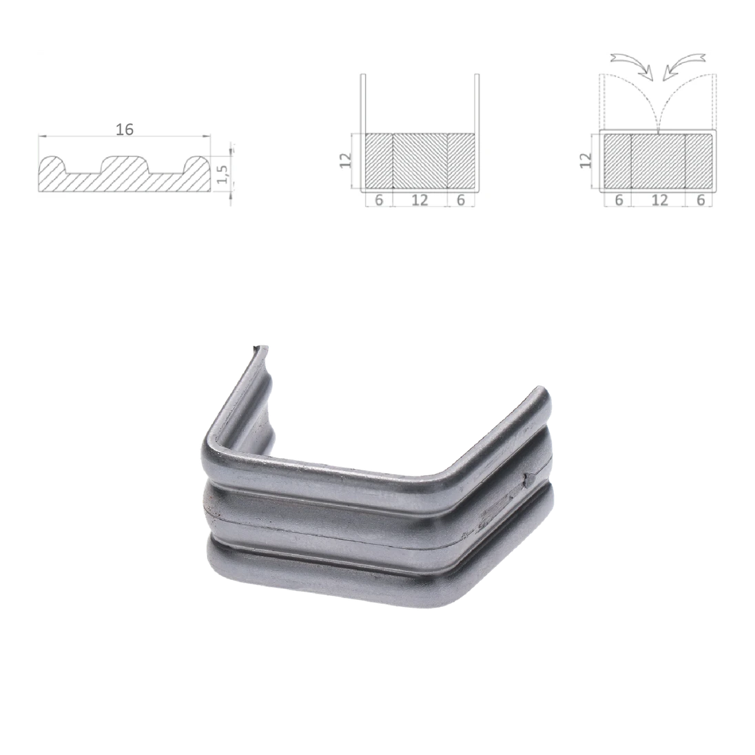 spona 6+12+6 x1.5 mm