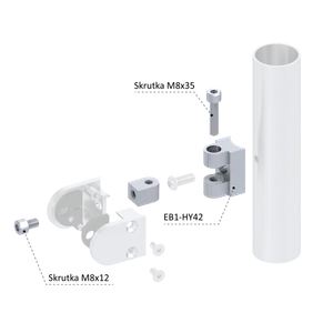 Nastaviteľný záves 0-90° na ø42.4mm, brúsená AISI304 - slide 2