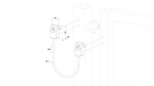 LOCINOX® U-SAFE Nerezové bezpečnostné lano pre krídlove brány do 500 kg, L - 300 mm - slide 2