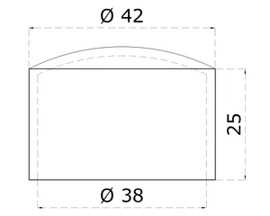 Ukončenie s medzikusom (ø 42mm) na drevené madlo, brúsená nerez K320 /AISI304 - slide 1