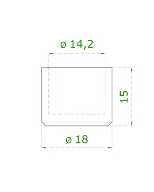 Ukončenie na trubku ø 14mm, brúsená nerez K320 /AISI304 - slide 1