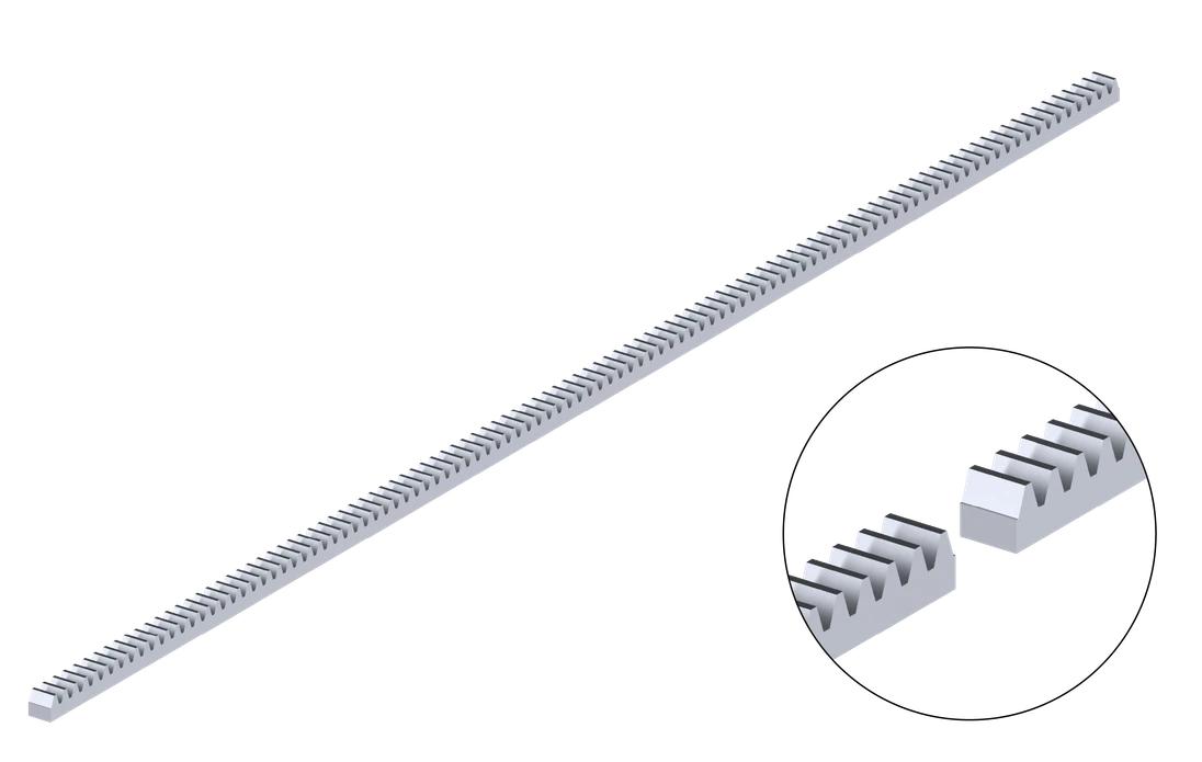 Hrebeň kov 30x30mm, L-2000mm, pre pohony s pastorkom M6, max do 5000kg, pozinkovaný, cena za kus