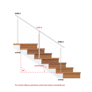 nerezový stĺp, vrchné kotvenie, 6 dierový na lanko, priechodný, vrch nastaviteľný (ø 42.4x2mm) brúsená nerez K320 /AISI304 - slide 1