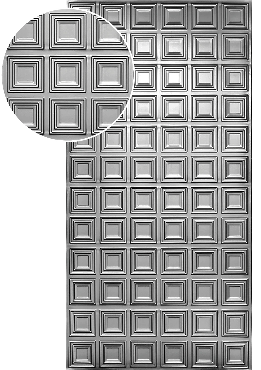 Plech  pozinkovaný, 2000x1000x1,2mm - ŠTVOREC, 3D vzor