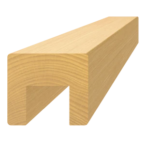 dřevěný profil (45x40mm/L:3000mm) s drážkou 24x22mm, materiál: buk, broušený povrch bez nátěru, balení: PVC fólie, necinkovaný materiál - slide 0