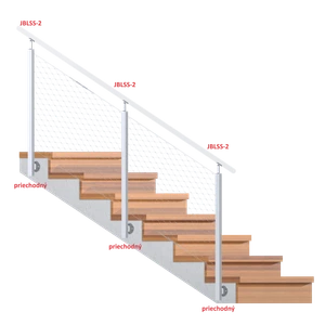 Nerezový sloupek, boční kotvení, pro síť - slide 1