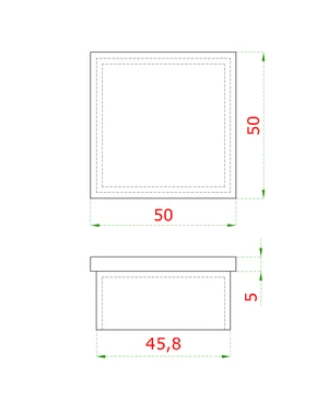Ukončení na jekl 50x50mm, broušená nerez AISI304 - slide 1