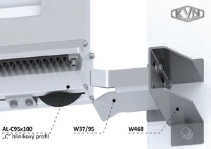 Hliníkový samonosný systém 95x100x11 mm pro posuvné brány do 150 kg / 6,5 m průjezdu (AL-C95x100-6, 2x W38M.AL, W36M.AL, 2x W32M.AL, W37/95, 12x CREM-05AL, 1 pár CREM-ALX) - slide 8