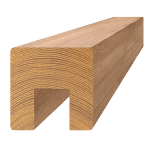 dřevěný profil (40x40mm/L:3000mm) s drážkou 17x20mm, materiál: dub, broušený povrch bez nátěru, balení: PVC fólie, necinkovaný materiál - slide 0