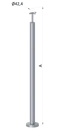 nerezový stĺp, vrchné kotvenie, bez výplne, rohový: 90°, vrch pevný (ø 42.4x2mm), brúsená nerez K320 /AISI304