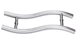 nerezové madlo na dvere (475mm / ø 25mm), na sklo 8-12mm, brúsená nerez K320 /AISI304