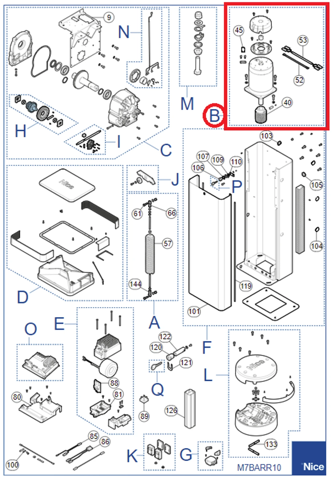 SPMTG10600 motor pre M-BAR, pre BCU1, 4 pin enkoder