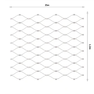 Nerezová lanková sieť, 1,2m x 25m (šxd), oko 60x104 mm, hrúbka lanka 2mm, AISI316 (V nerozloženom stave má sieť 29,8m) - slide 0
