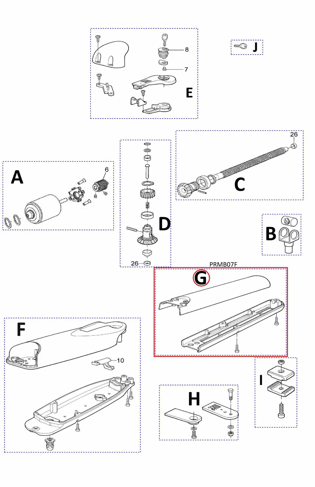 PRMB07F kit krytu spodný a vrchný pre motor Wingo/Moby