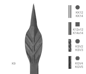 Tyč s kovanou špicí typu K9 - slide 0