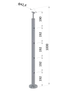 nerezový stĺp, vrchné kotvenie, 4 dierový koncový, vrch pevný (ø 42.4x2mm), leštená nerez /AISI304