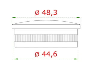 ukončenie na trubku ø 48.3mm, brúsená nerez K320 /AISI304 - slide 1