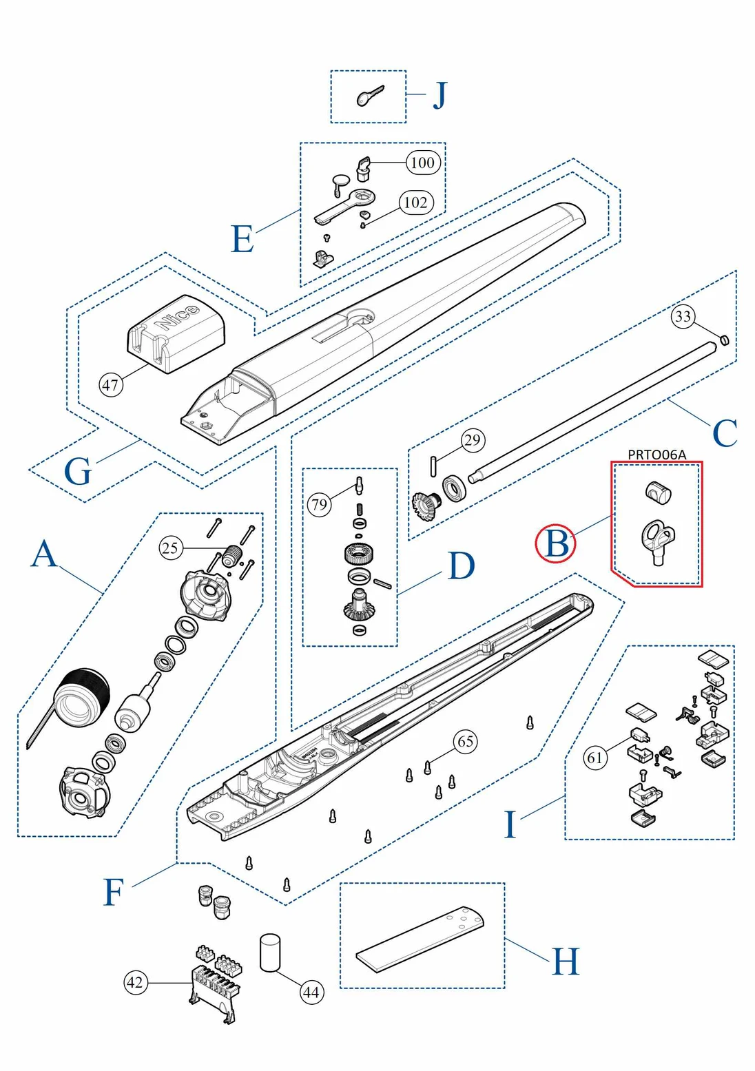 PRTO06A kit matice hriadele pre TO4015/ 5015/ TO5016