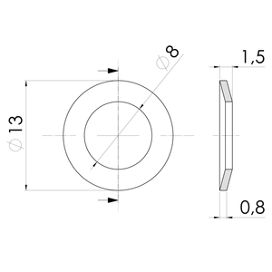 Nerezová bezpečnostní Podložka ø8 mm / AISI304 - slide 1