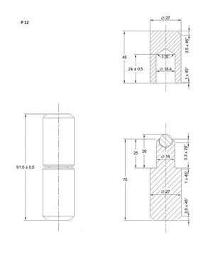 záves s guličkou 90mm, ø 27mm, bez povrchovej úpravy - slide 1