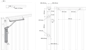 LOCINOX® VERTICLOSE-2 - hydraulický zatvárač s klznou lištou, pre krídlové bránky do 150 kg - slide 2