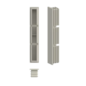 Plastová krytka k hliníkové lamele AL-J10016-6, rozměr 100 x 16 mm - slide 1