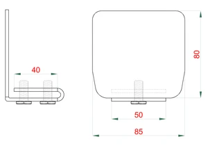 pozinkovaná krytka pre C-profil 85x80x3mm samonosnej brány - slide 2